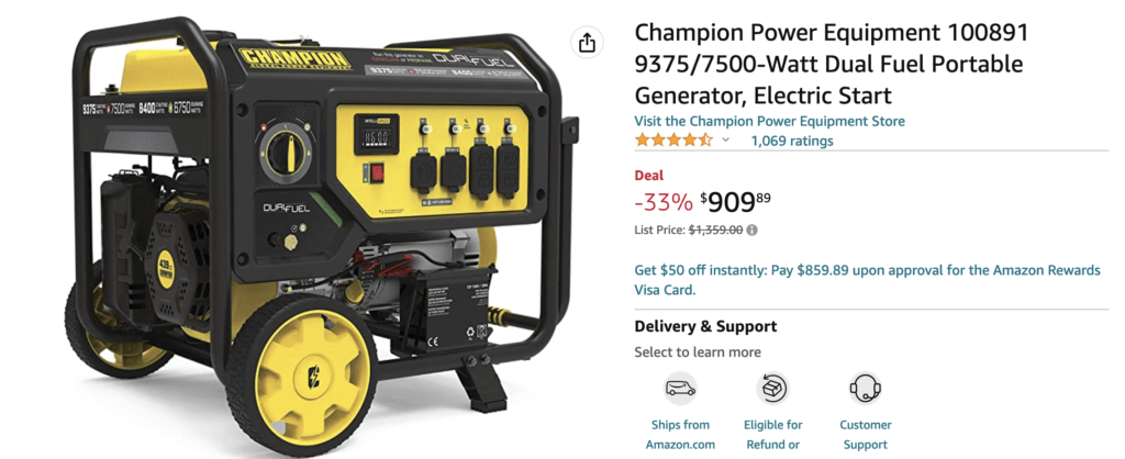 Gas Propane Generator https://amzn.to/3Zp2Bp4