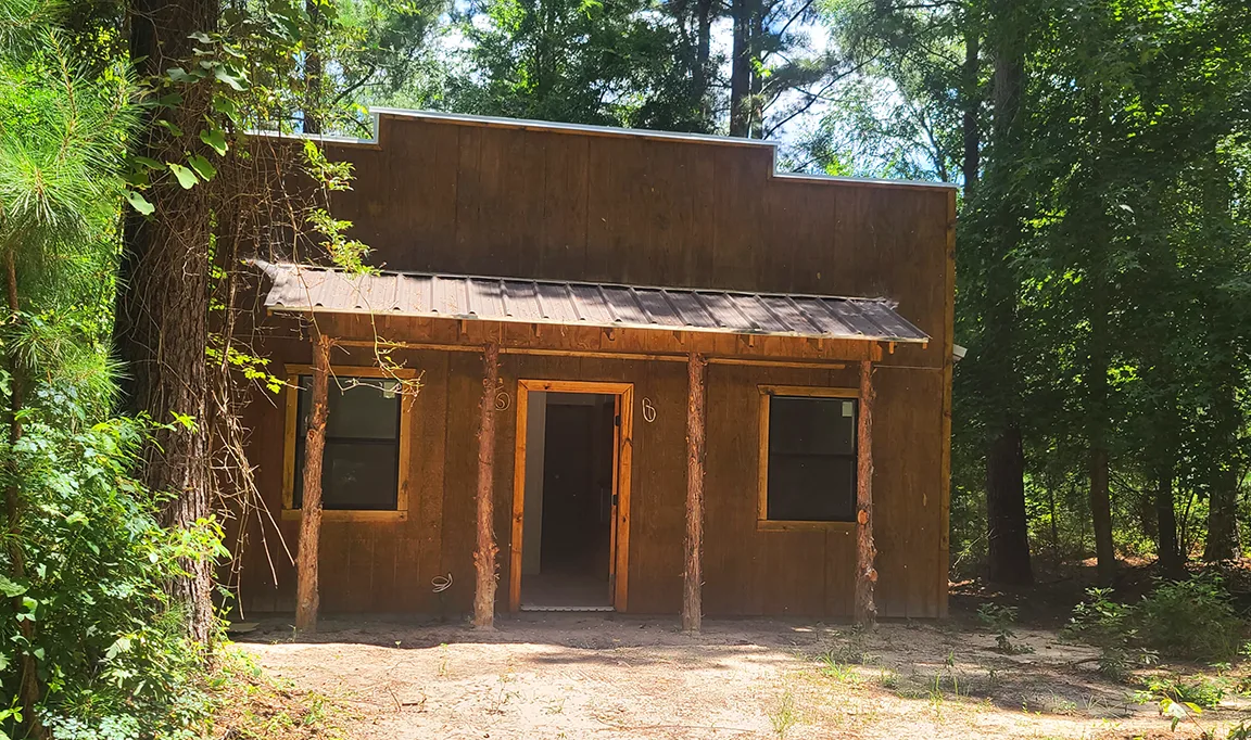 Rustic Trails Church in the wild woods, Wedding Venue, Air BnB, Retreats, Anniversary, Birthday, Class, School, Education, Meeting, Church, Upper Room, Jail, Livery, Land Office, Bunk House, Bank, Bath House, Piney Woods