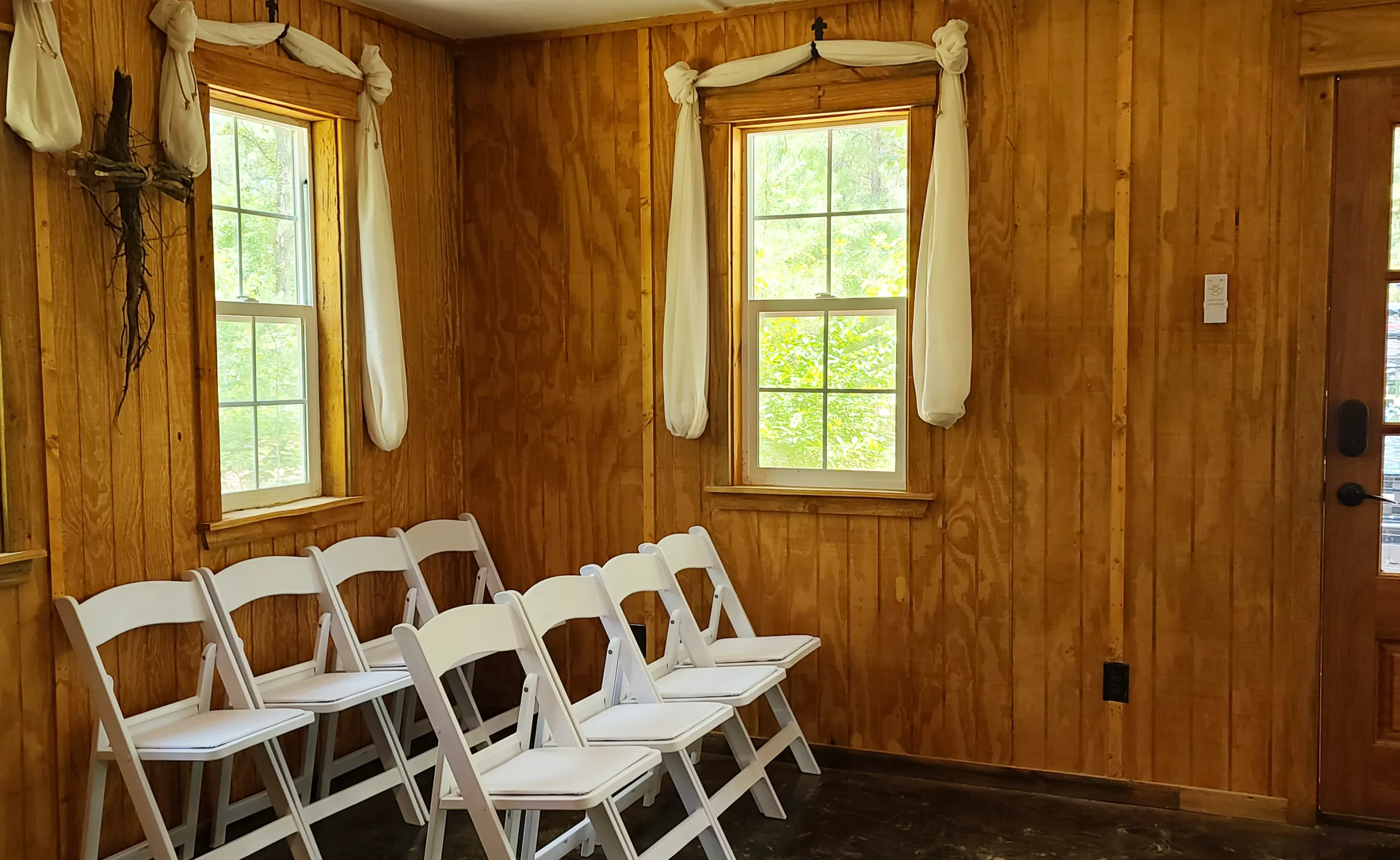 Rustic Trails Church in the wild woods, Wedding Venue, Air BnB, Retreats, Anniversary, Birthday, Class, School, Education, Meeting, Church, Upper Room, Jail, Livery, Land Office, Bunk House, Bank, Bath House, Piney Woods